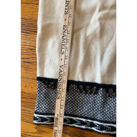 I B Diffusion Wool Sweater Skirt, Medium Cream Black Vintage Metal Beads - Picture 5 of 6